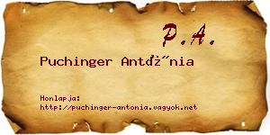 Puchinger Antónia névjegykártya